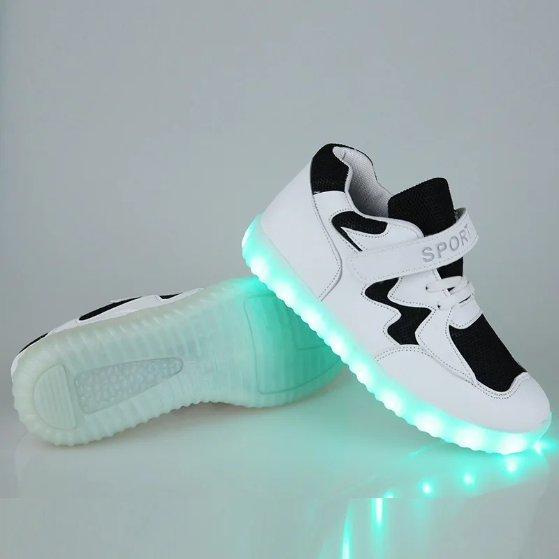 Светящиеся кроссовки с USB зарядкой для мальчиков и девочек повседневная детская