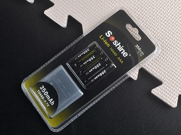 4 шт./лот Soshine 350 mAh 3,7 V 10440 литий-ионная аккумуляторная батарея AAA батареи с коробкой батареи