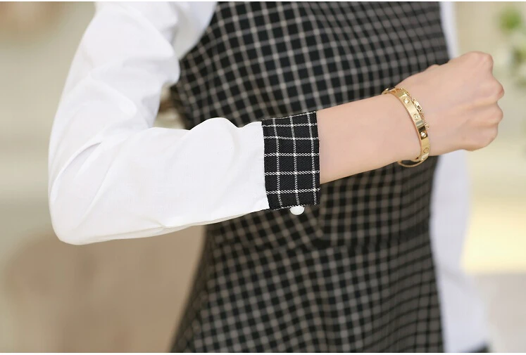 Краткое плед платье 2015 с отложным воротником осень платья женщины бесплатная