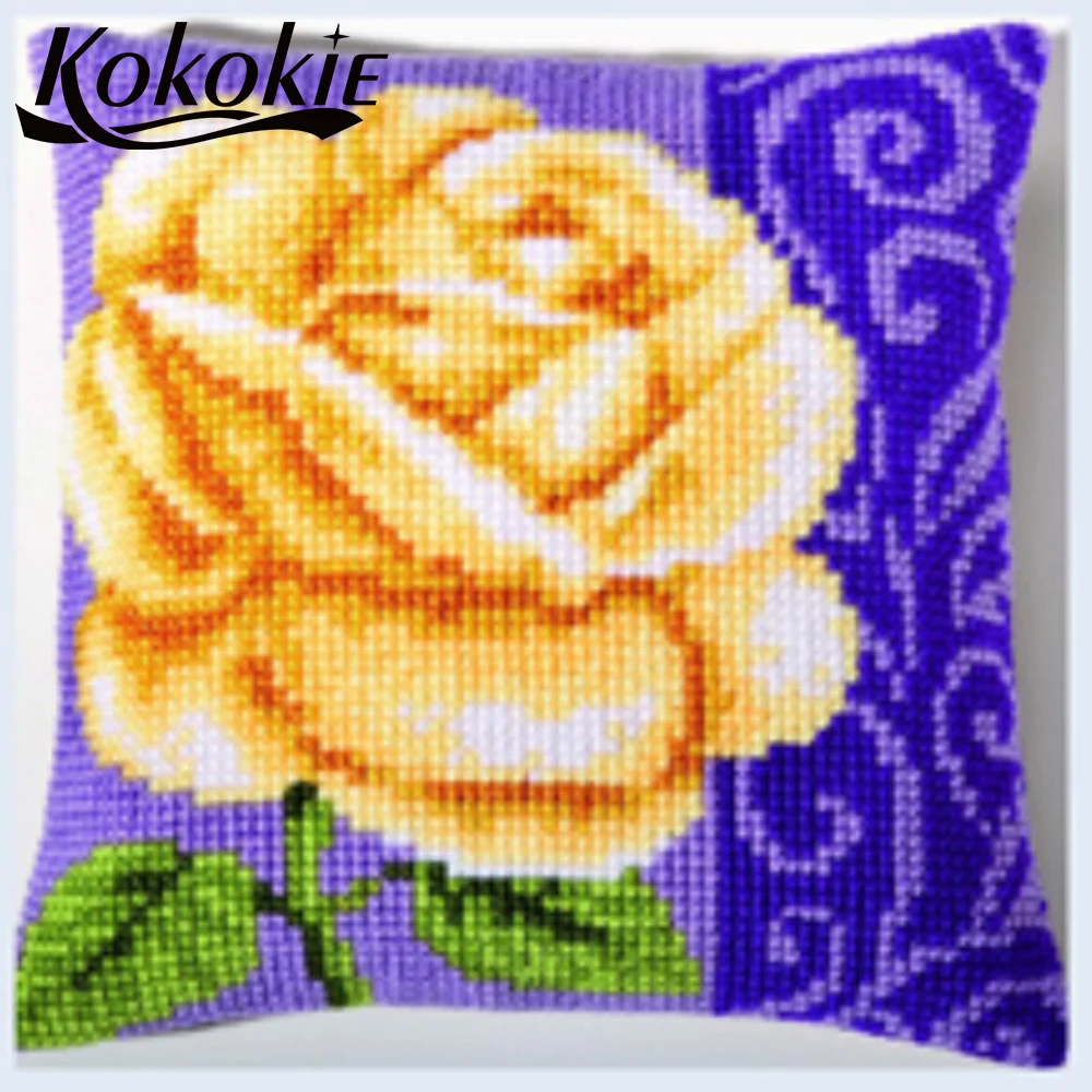 

handmade throw pillow case handicraft embroidery and cross stitch kits pillow fabric embroider needlework kits DIY cushion mat