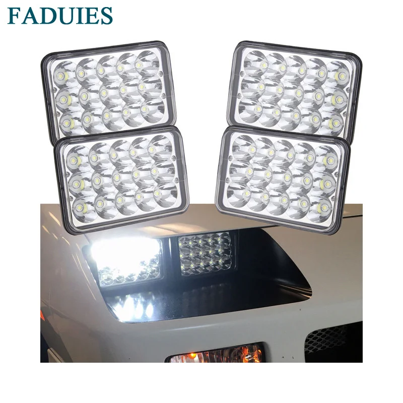 FADUIES (4 шт.) Dot утвержденных 4x6 дюймов светодиодный фары для автомобиля