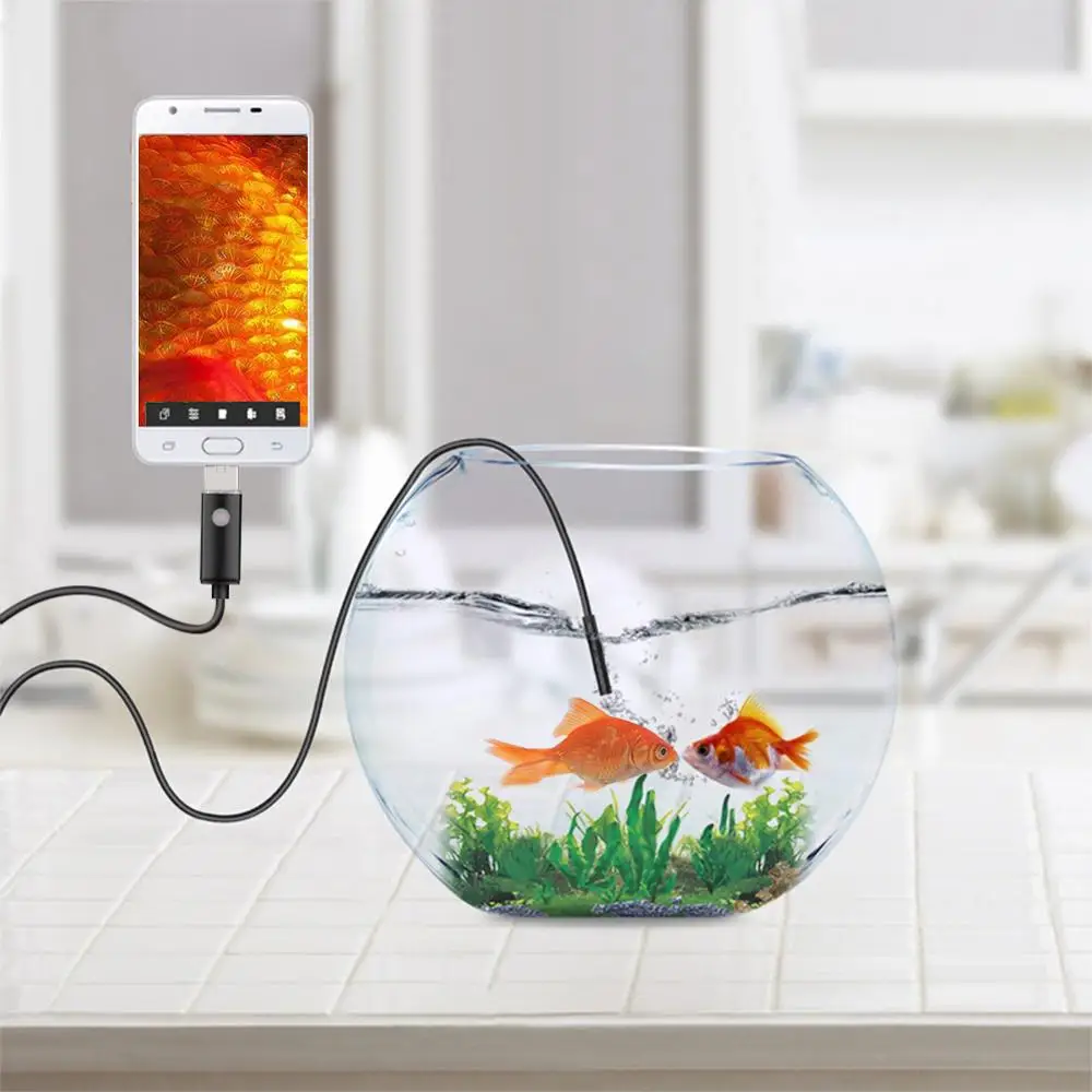 Usb эндоскоп 2 в 1 Водонепроницаемый Бороскоп 10 м 5 мм 7 480P 0 3 МП с usb адаптером для