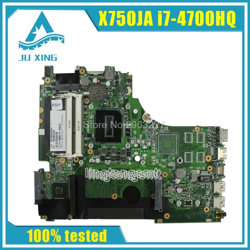 X750JA материнская плата i7 4700HQ REV2.0 для For Asus K750J K750JA ноутбука Тест ОК|motherboard for asus|mainboard