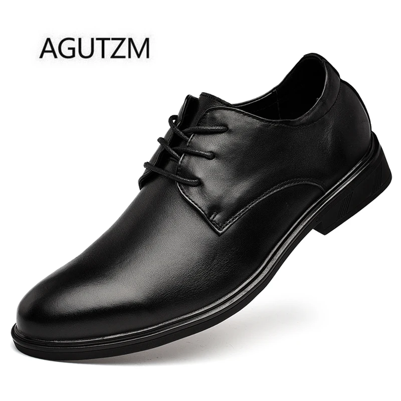 AGUTZM/брендовая 281 Новая модная однотонная мужская деловая обувь из 100% натуральной