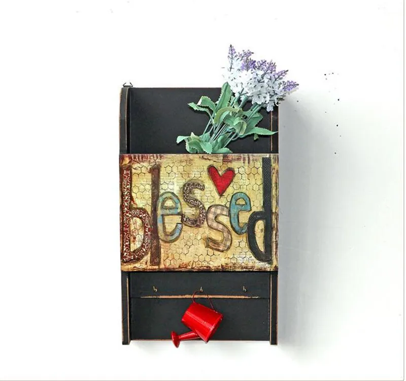 Деревянный многофункциональный буквенный ящик настенная вешалка цветок для