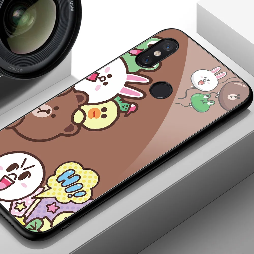 FinderCase for case Xiaomi Mi 8 se Cute bear couple Hard Back Glass Phone cover for Mix 2 2s 3 case Xiaomi Mi 8 9 SE lite max 3
