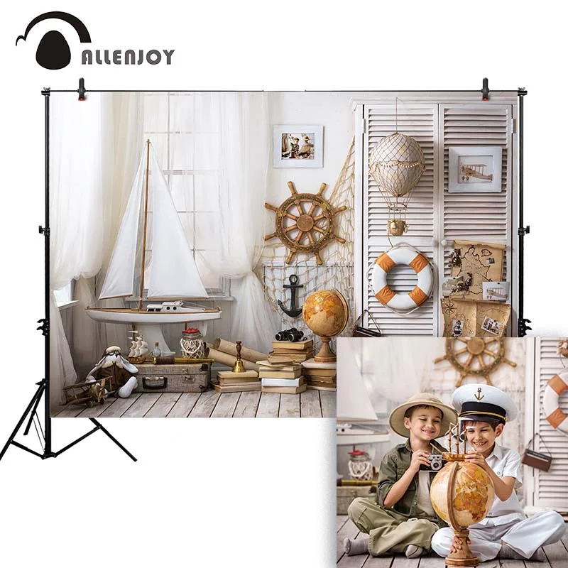 Фон для фотосъемки Allenjoy с изображением маленькой лодки моряка спасательный круг