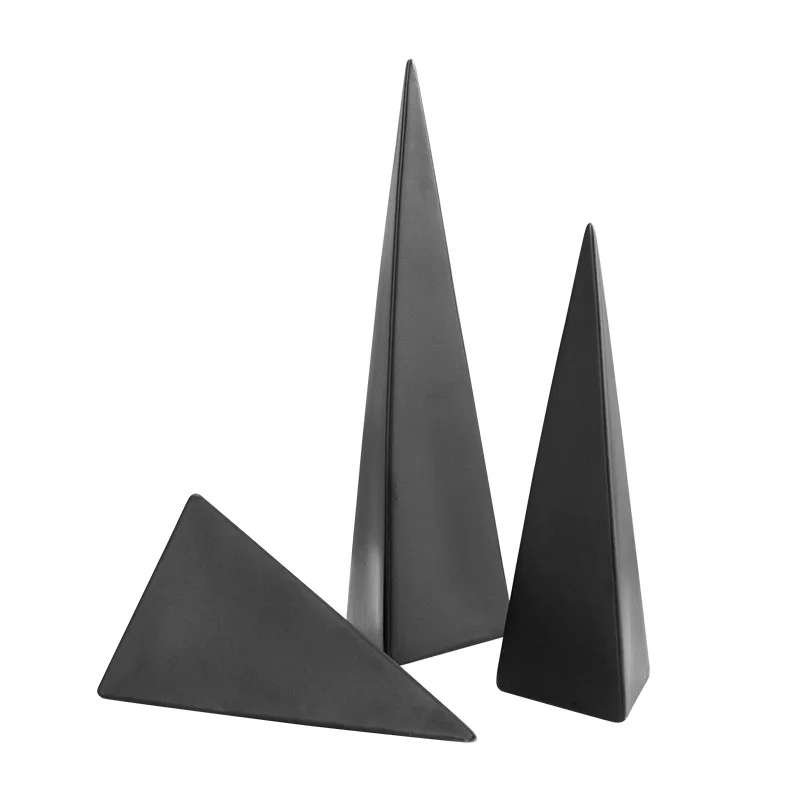 

Geometric Tower Ceramic Decorations Marble Stripe Desk Crafts Nordic Home Model House Bar Hotel Artwork Cermaic Figurine