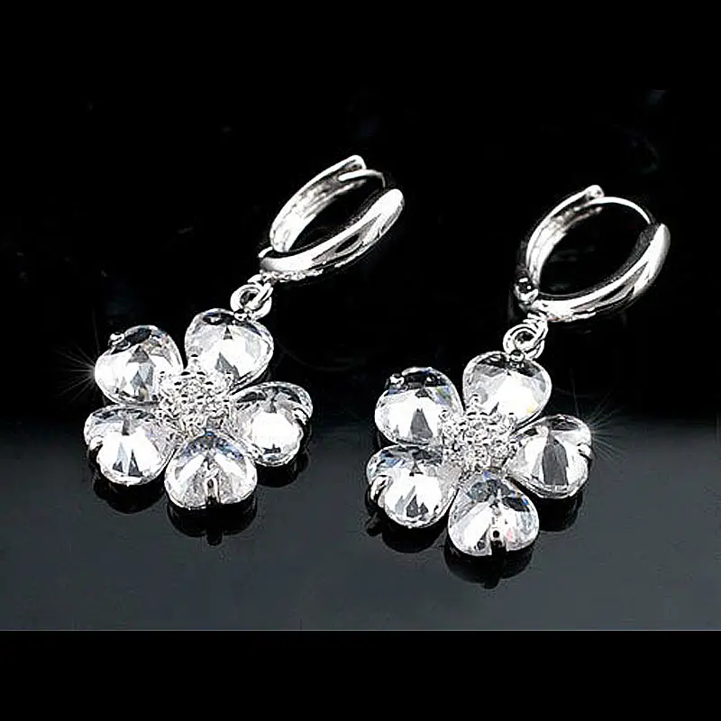 Серьги подвески с павлиньими звездами прозрачный белый розовый разноцветный