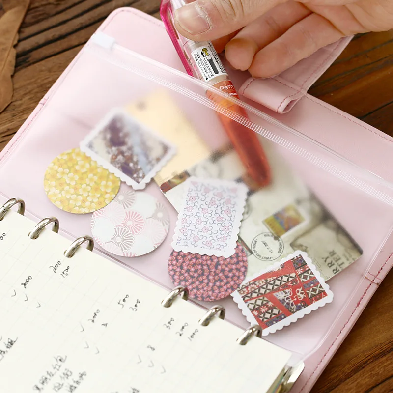 

Transparent PVC Storage Bag for Traveler's Notebook Diary Day Planner Zipper Bag Business Cards, Notes Pouch,receipt Bag