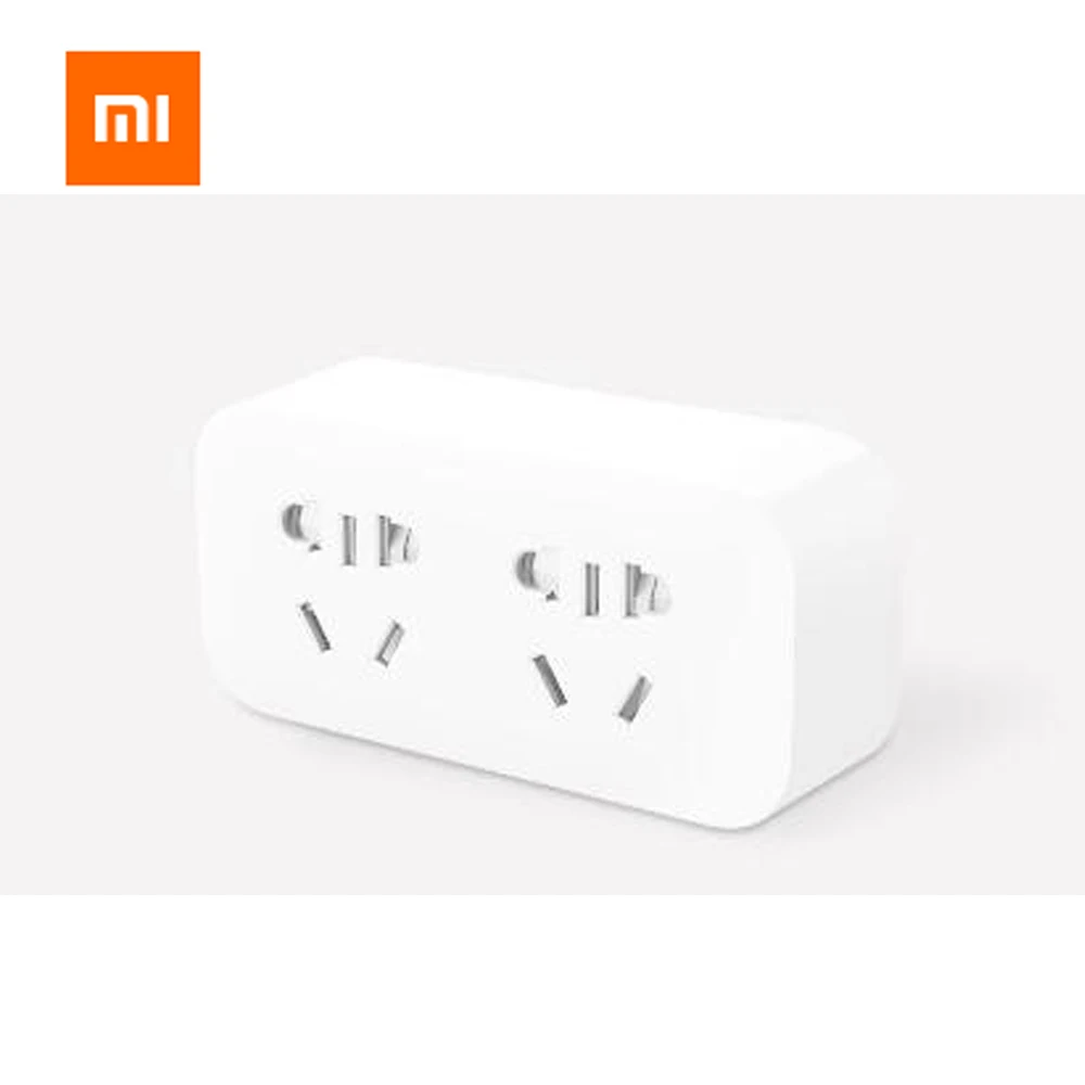 Белый Xiaomi Mijia Мощность полосы конвертер Портативный Подключите зарядное устройство адаптер для Офис 5V 2.1A 2 розетки с 2 портами(стандарт быстрой зарядки - Цвет: Белый