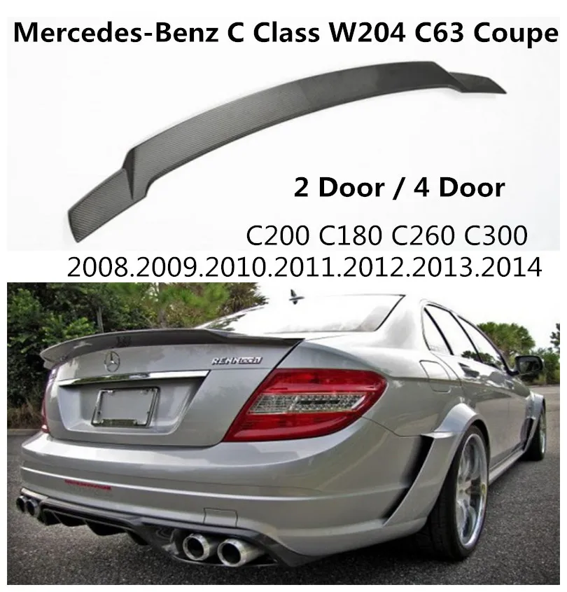 Спойлер из углеродного волокна крыло для Mercedes Benz C Class W204 C63 Coupe C180 C200 C300 2008 2014 2/4