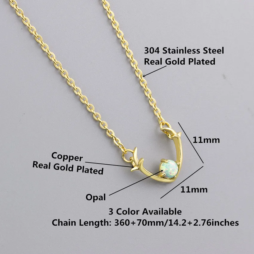 Женское винтажное ожерелье с опалом из нержавеющей стали | Украшения и