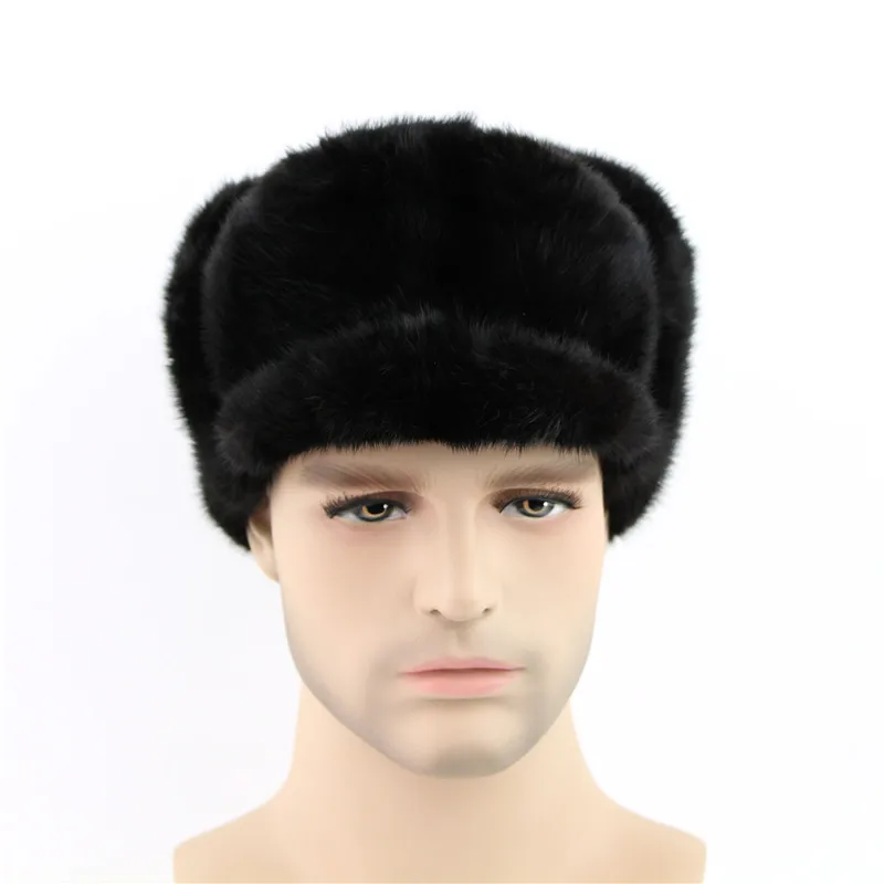 Новинка 2020 мужская шапка из натурального цельного меха норки Высококачественная