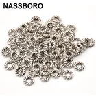 50 шт.лот 2*8 мм античные серебряные бусины-шармы плоские круглые металлические бусины с отверстием для изготовления ювелирных изделий ручной работы 3 мм оптовая продажа