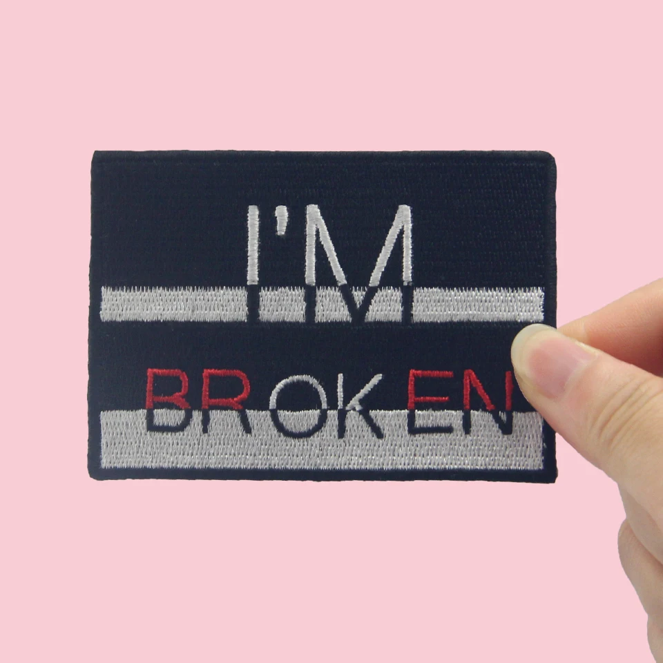 Нашивки Embird вышитая нашивка rock I'm broken 3D нашивки ручной работы для девочек