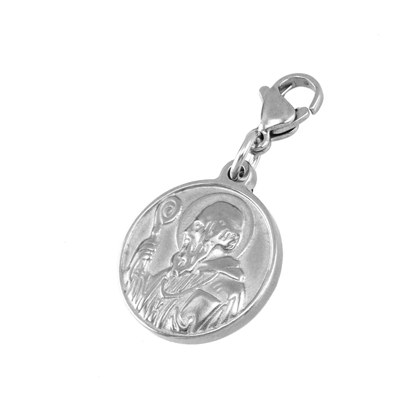 Wholesale 10pcs Cross Sentia Charms The Saint Benedict Medal Pendants Stainless Steel Juan Diego Tag with Lobster Clasp | Украшения и