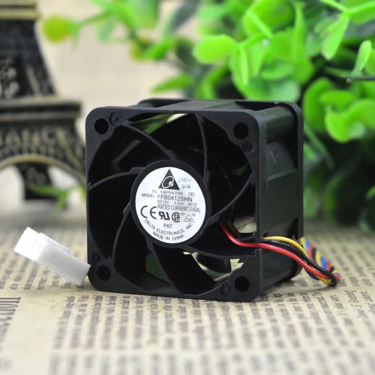 Для Delta FFB0412SHN DC 12V 0.45A 40x40x28 мм (4 см) PWM инвертор сервер чехол осевой вентилятор