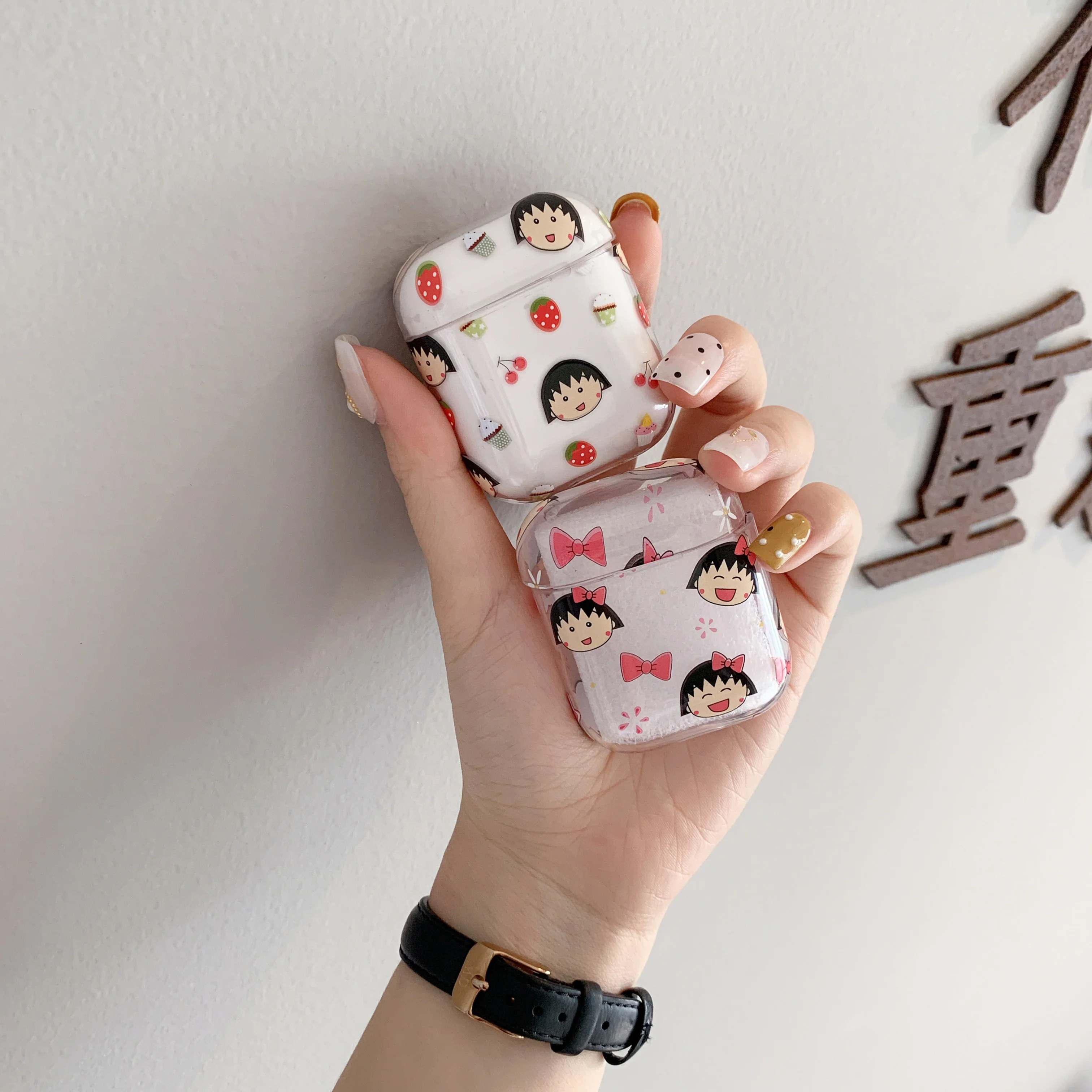 Maruko Прозрачный чехол для Airpods прекрасный сладкий японский девушка chibi идеальный дизайн для Apple Airpods2 Bluetooth наушники чехол