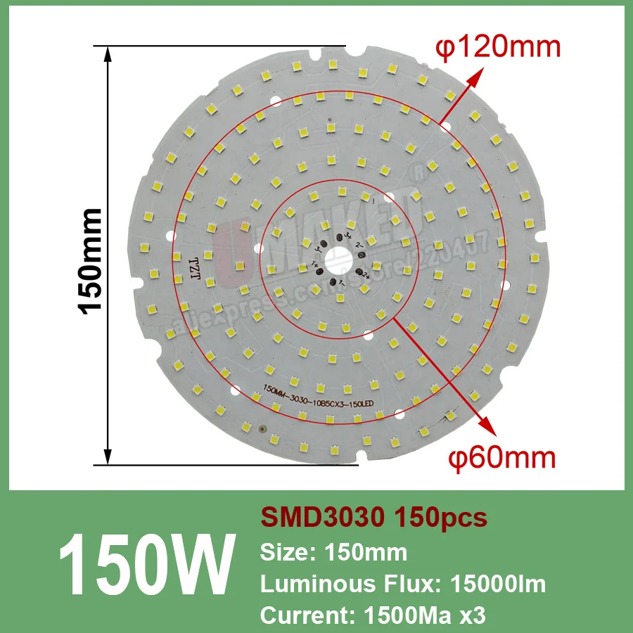 2 шт. полная мощность светодиодная башня-светильник PCB 100 Вт 150 Вт 200 Вт SMD3030 светодиодный PCB плата, алюминиевая пластина для светодиодная башня люстра