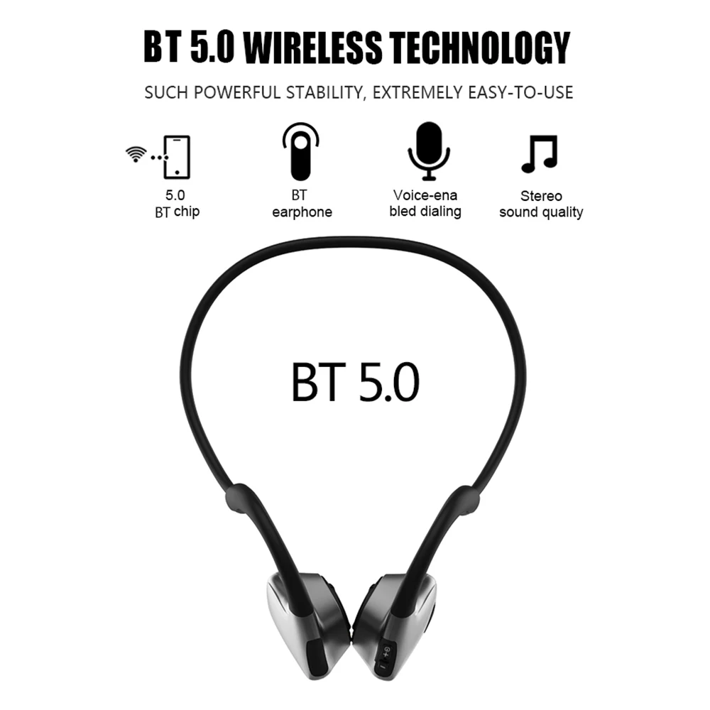 Беспроводные Bluetooth наушники R9 с костной проводимостью IPX5 водонепроницаемые на