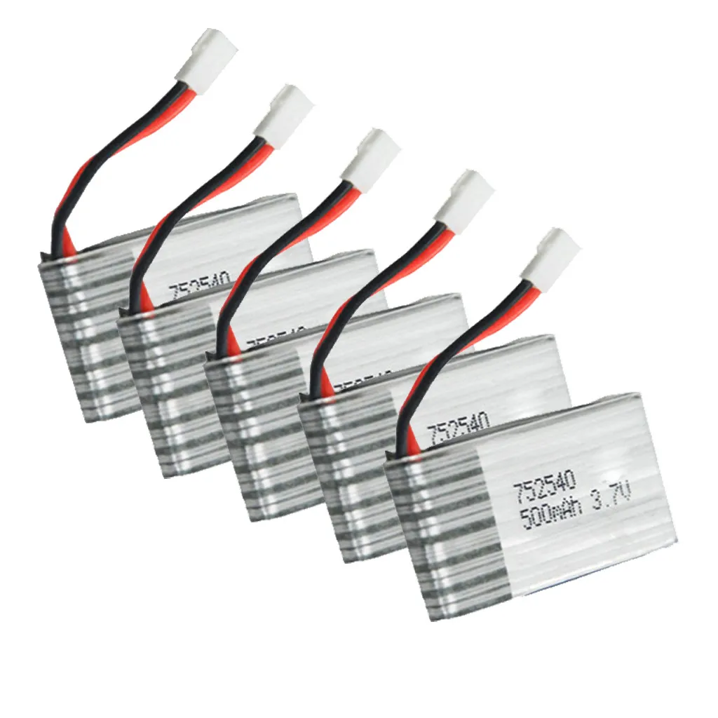 Аксессуары для дрона 5 шт. 3 7 В 500 мАч батарея Lipo квадрокоптера Syma X5HW X5HC X5UW RC
