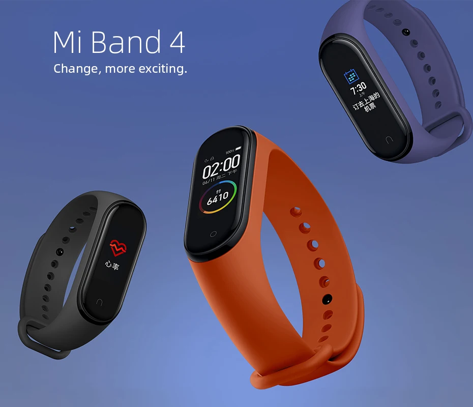 Xiaomi mi band 4 Смарт-часы глобальная версия фитнес браслет с пульсометром активности фитнес-трекер Смарт браслет здоровья цветной дисплей новинка умный шагомер с измерением давления