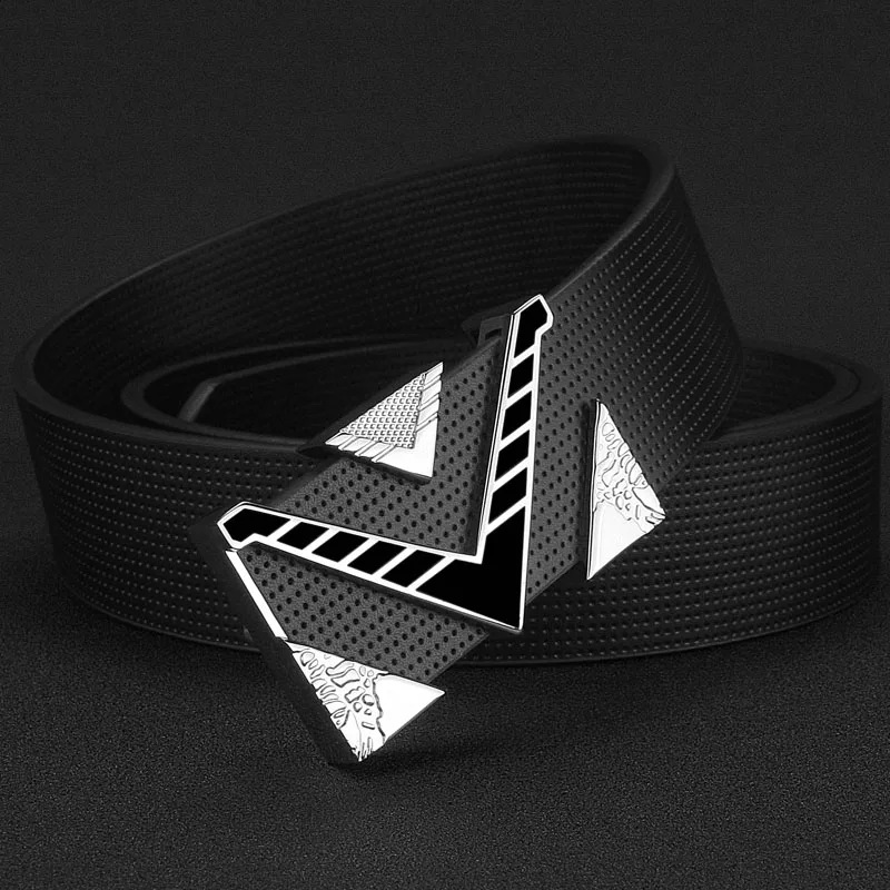 Black Black buckle Высокое качество, v-образный вырез, пряжка, Золотая Пряжка, ремень, мужская мода, индивидуальная Пряжка, роскошный ремень, натуральная кожа, белый, ceinture homme - Цвет: Black Black buckle