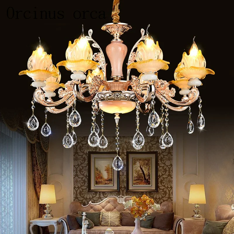 Хрустальная люстра в Европейском стиле роскошная атмосферная лампа из нефрита