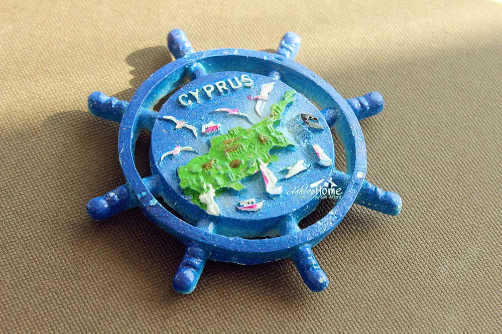 Кипр туристических путешествий Сувенир ручная роспись 3D смолы магнит на