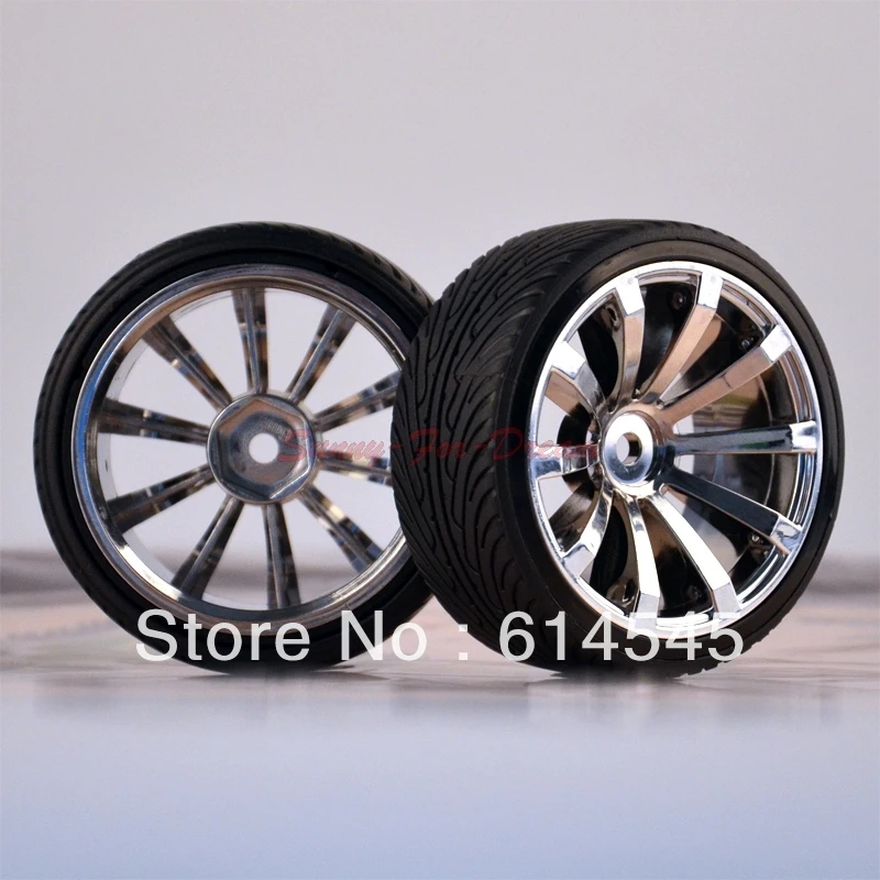 

4PCS RC 1:10 Car On-Road Drift Wheel Rims & Tyre Tires Fit HSP HPI 605-5007