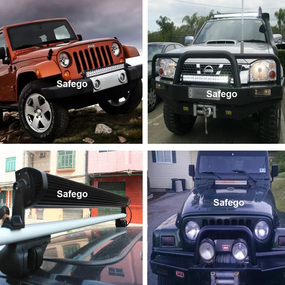

Safego 22inch Led Bar 120w Spot Flood Combo 40pcs*3w High Intensity LEDs' Led Light Bar 120w Combo Driving Led Truck Roof Lights