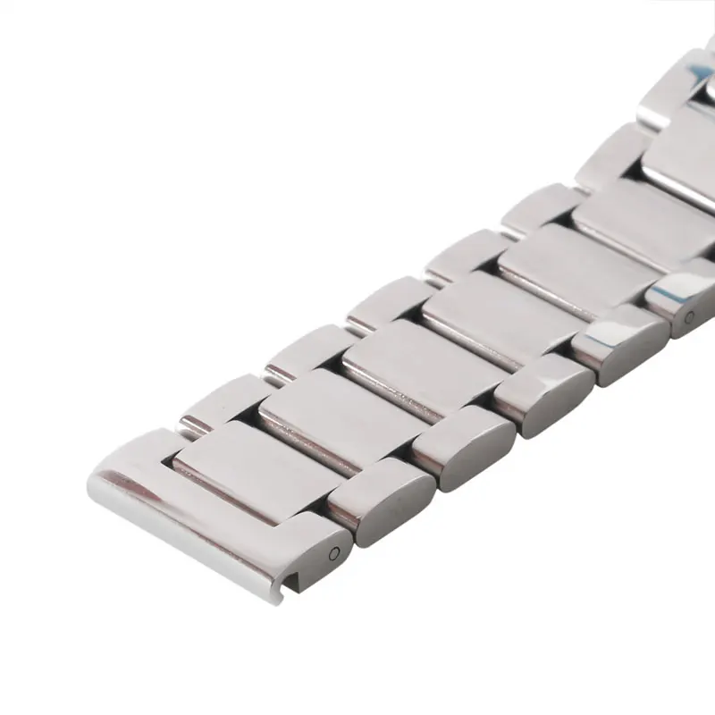 

YISUYA 18/20/22mm Silver Watch Band Solid Stainless Steel Bracelet Strap Replacement Butterfly Deployment Buckle for Men Women