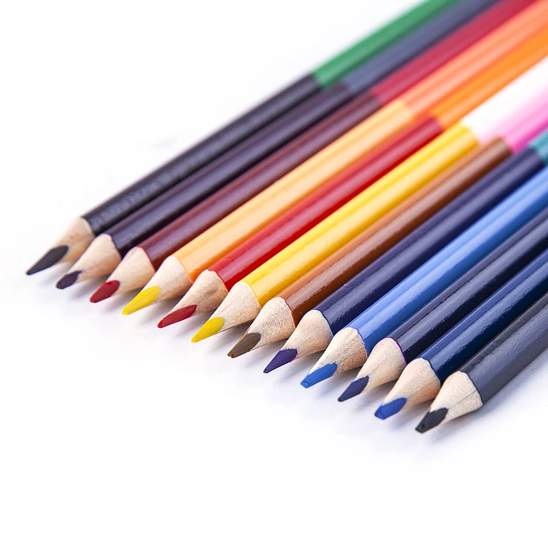 HOHGIULIA 12Pcs 24 Colors Double-headed Colored Pencil Stationery Drawing Pens Professional Painter Art Learning Supplie P049 |