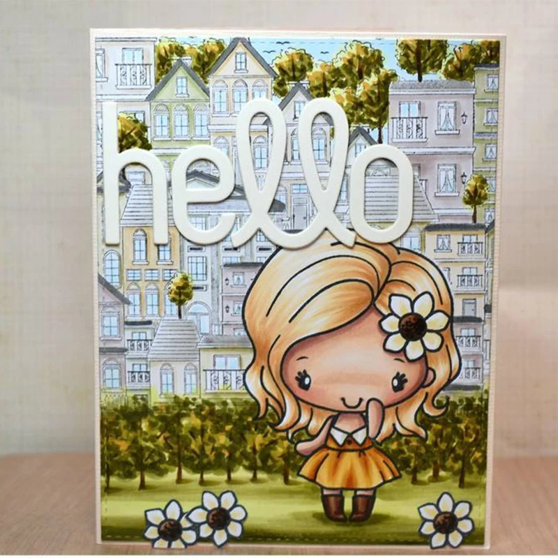 Красивые девушки ясный штамп DIY трафарет для скрапбукинга ручной работы тиснение