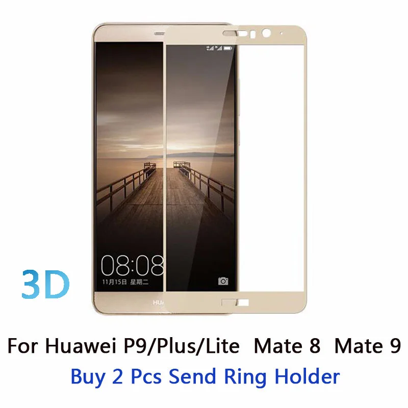 Изогнутое закаленное стекло 9 H 3D для Huawei P9 Plus Lite Mate 8 honor V8 note защитная пленка из