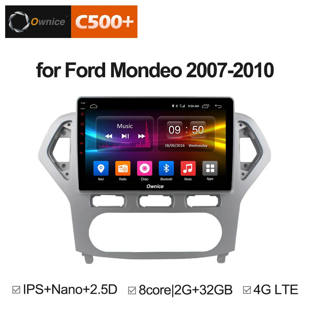 Ownice 10 1 &quotC500 + G10 2.5D Android 8 Octa Core автомобильный DVD gps навигации радио для Ford Mondeo 2007 2010