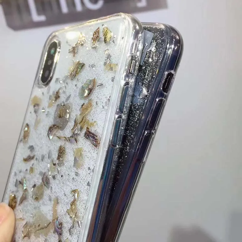 Чехол для телефона Kerzzil Bling Gold Foils iPhone X 8 7 6 6s Plus прозрачный силиконовый мягкий