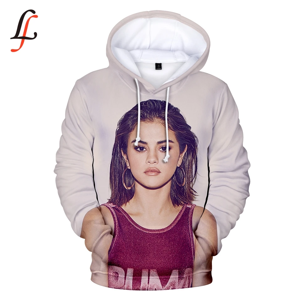 3D K Pop женские толстовки Топы Selena Gomez сексуальный Повседневный Harajuku спортивный