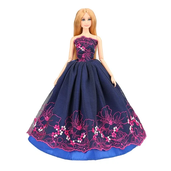 No Doll Новая принцесса Вечеринка Одежда для кукол длинное платье Аксессуары куклы нашего поколения Одежда для Барби одевание игры DIY подарок игрушки - Цвет: No Doll