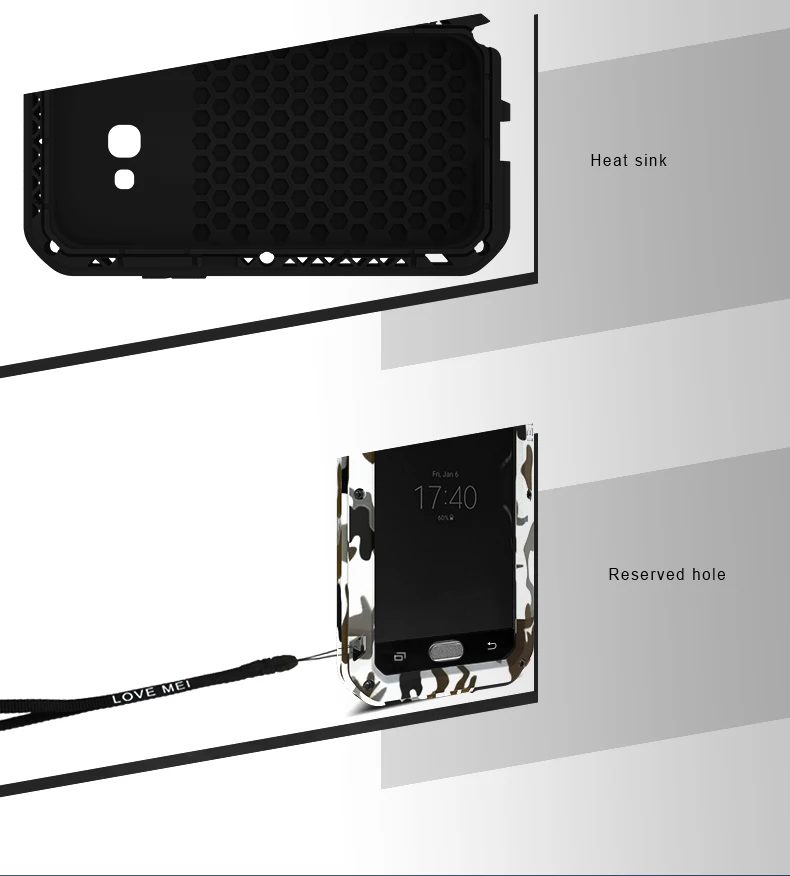 Для Samsung Galaxy A5 2017 A520 чехол LOVE MEI противоударный грязеотталкивающий
