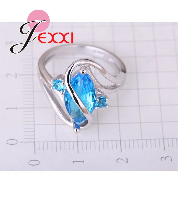 

Shiny Bijoux Fashion Women Finger Ring Female Sky Blue Cubic Zirconia Crystal Rings Jewelry Wedding Accessories Wholesale