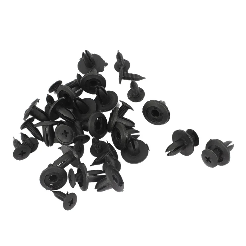 

50pcs Auto Bumper Fastener 6mm Hole Rivet Retainer Push Engine Cover Car Door Trim Panel Clip Fasteners for Toyota Honda