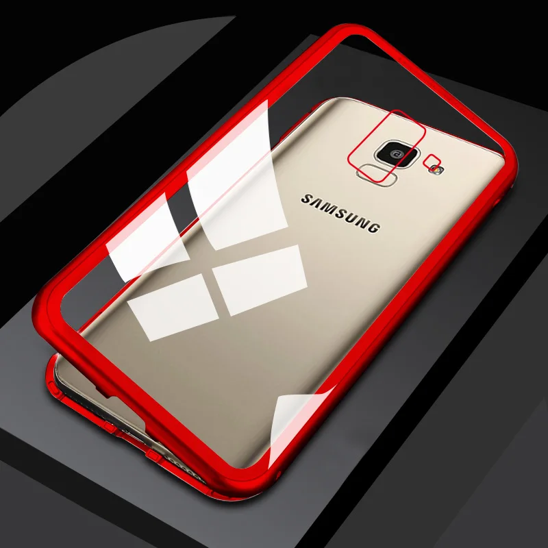 Для Samsung Galaxy A8 2018 A530F Магнитный чехол металлический магнитный для телефона Задняя
