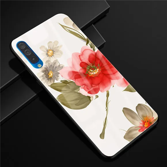 K 6,4 ''для samsung Galaxy A50 чехол A 50 стекло Funda жесткий чехол для samsung Galaxy A50 мягкая рамка A 50 закаленное - Цвет: 12