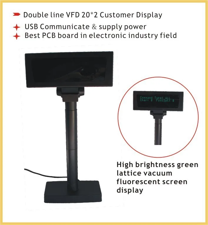 VFD220E U USB порт VFD клиентский дисплей 20 символов * 2 линии для системы POS|line| |