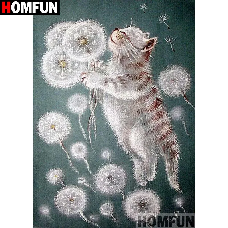 Картина для алмазной вышивки HOMFUN Одуванчик алмазная 5D Вышивка крестиком