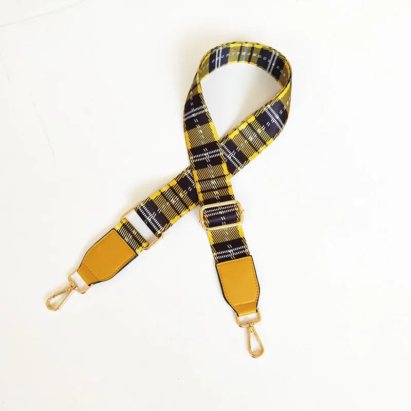 Yellow Новая женская сумка из парусины, регулируемый ремень, модный дизайн в полоску, Золотая Пряжка, женские ремешки на плечо, легко застёгивающийся в клетку стиль, сумка на пояс - Цвет: Yellow