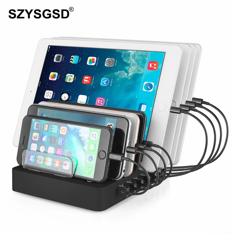 SZYSGSD 50 Вт 8 USB порт зарядная станция для iPhone iPad Samsung мульти Док с подставкой