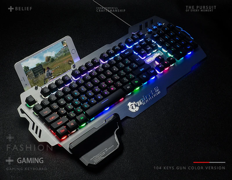 PK-900 RGB с подсветкой Проводная игровая клавиатура прозрачный переключатель Механическая-аналогичная Эргономическая клавиатура для ПК